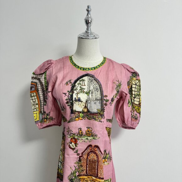 Alémais Monte printed linen midi dress - Picture 4 of 12